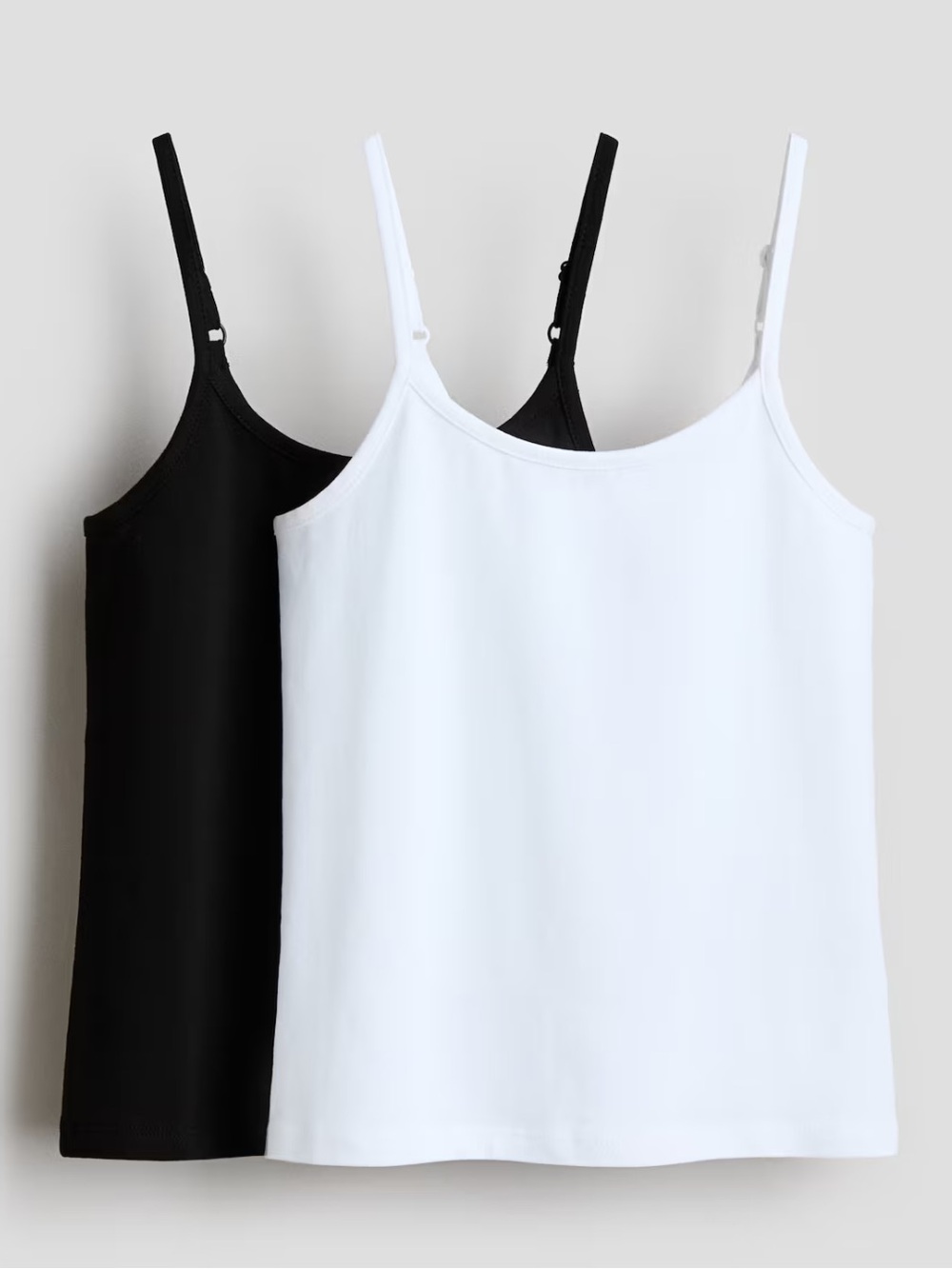 Adjustable Strap Tank Top - Black & White